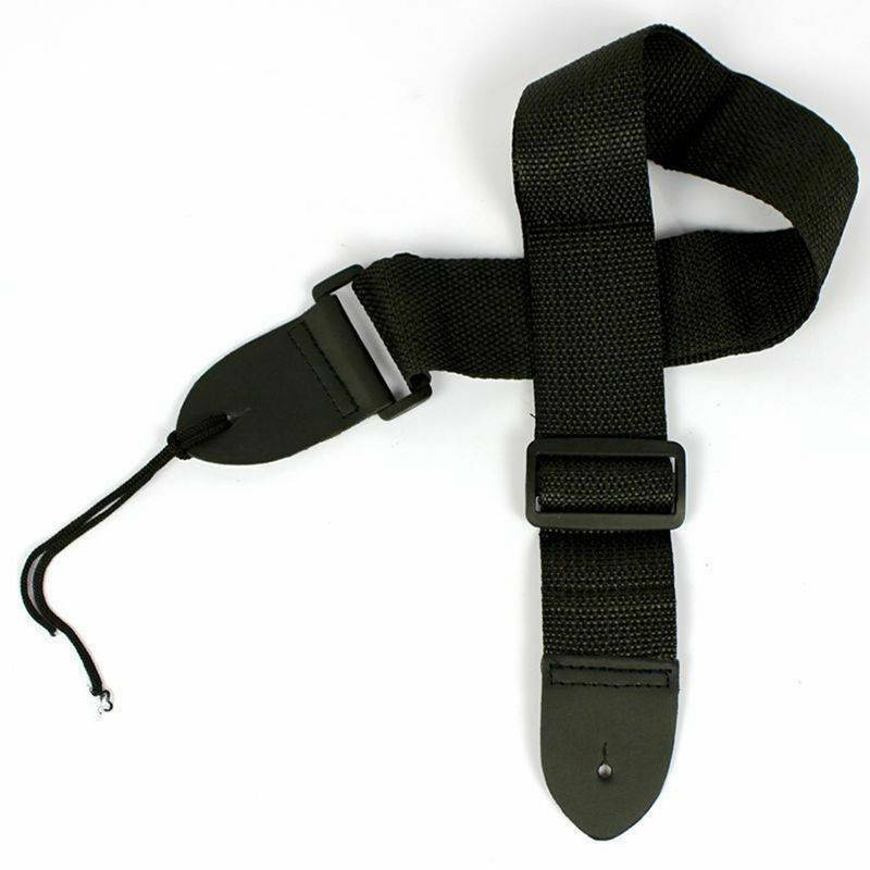 Black Adjustable Soft Leather Thick Strap for Electric Acoustic Guitar Bass