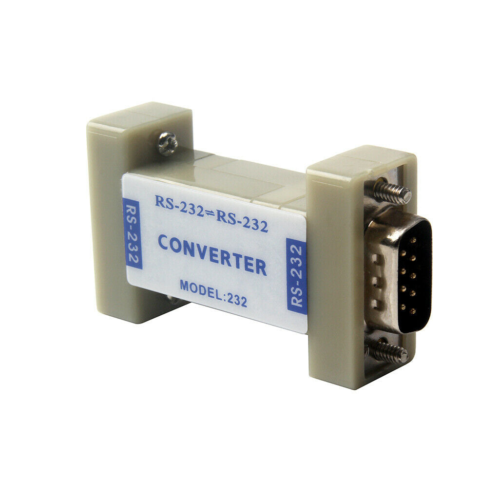 RS232 Male to 232 Female Serial Port Communication Converter Adapter white
