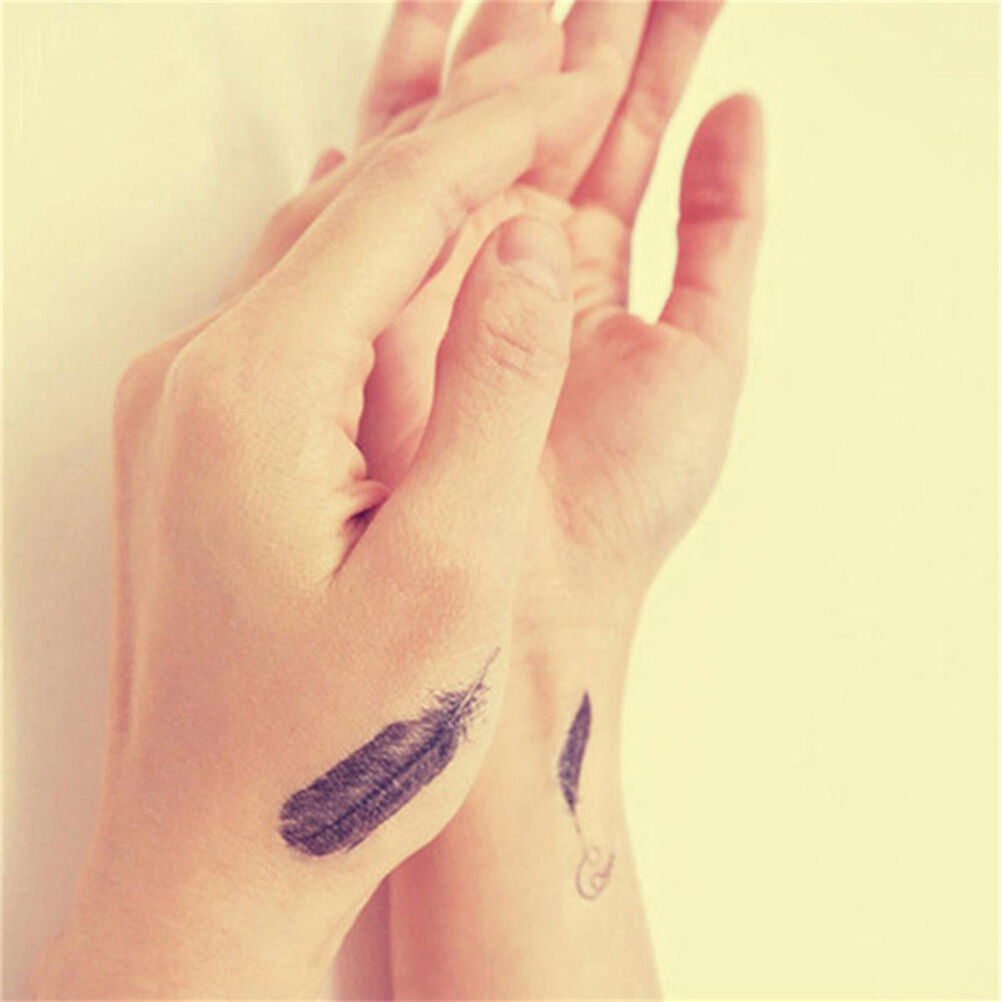 8X Chic Feather Tattoo Stickers Waterproof Temporary Removable Bodys Art T.l8