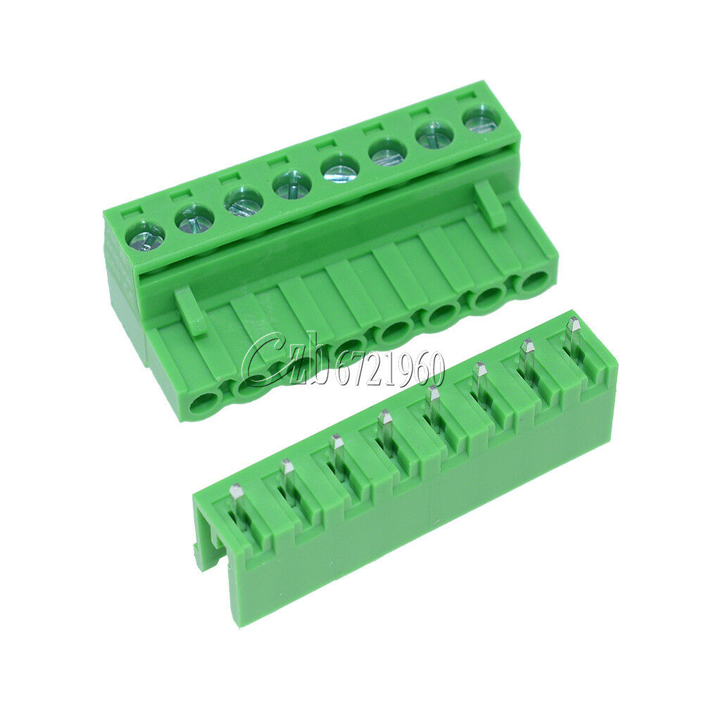 10sets 2EDG 8Pin Plug-in Screw Terminal Block Connector 5.08mm Pitch Right Angle
