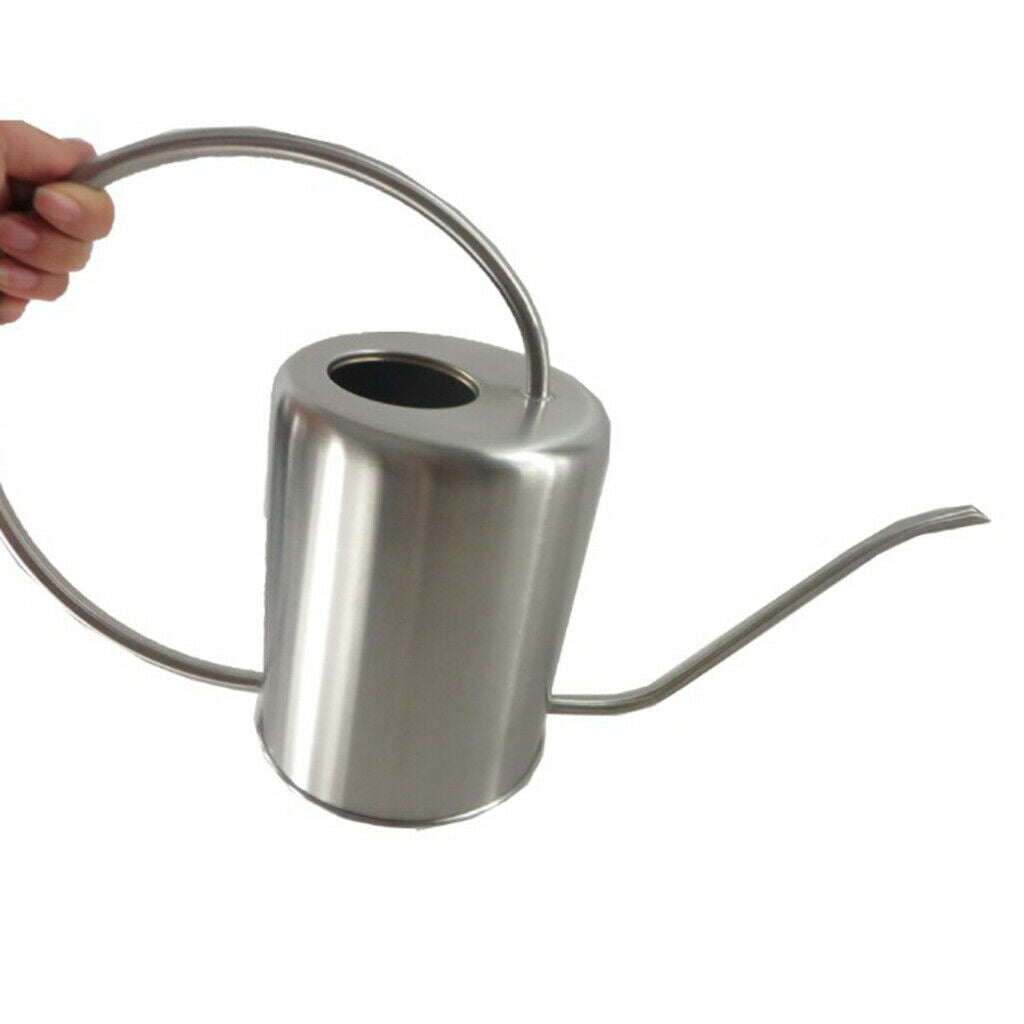 Garden Long Spout Watering Can Small Stainless Cylinder Watering Pot 2000ml