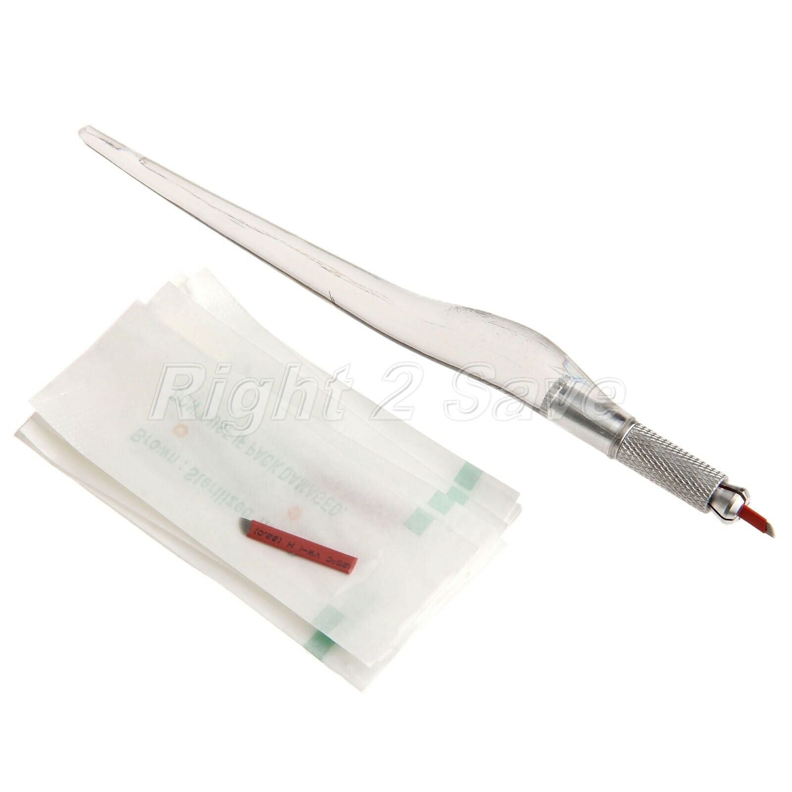 Manual Eyebrow Tattoo Pen +10Pcs 12pin Needles Bevel Blade Permanent Makeup Tool