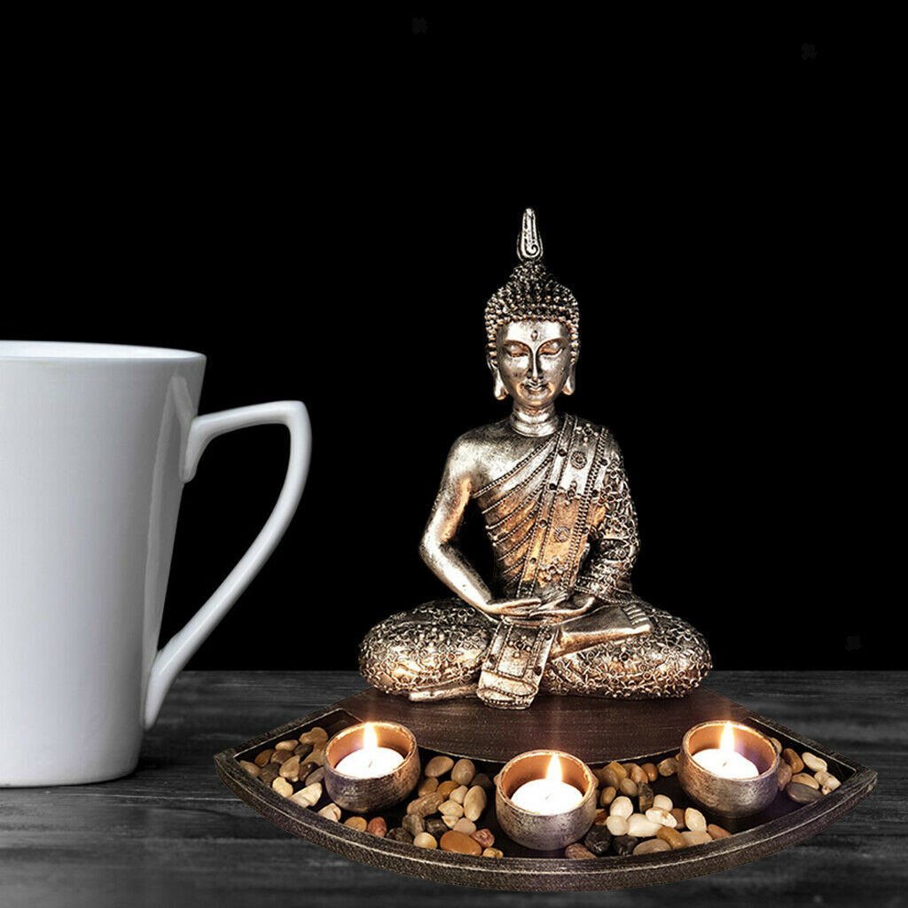 Buddha Candle Holder Tealight Candlestick Table Bathroom Yoga Room Dinner