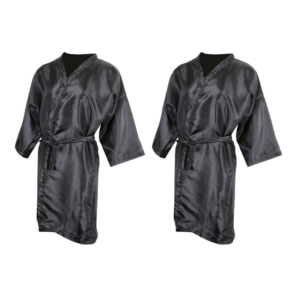 Pack of 2 Cutting Perming Dye Shampoo Kimono Cape Gown Apron for Salon SPA