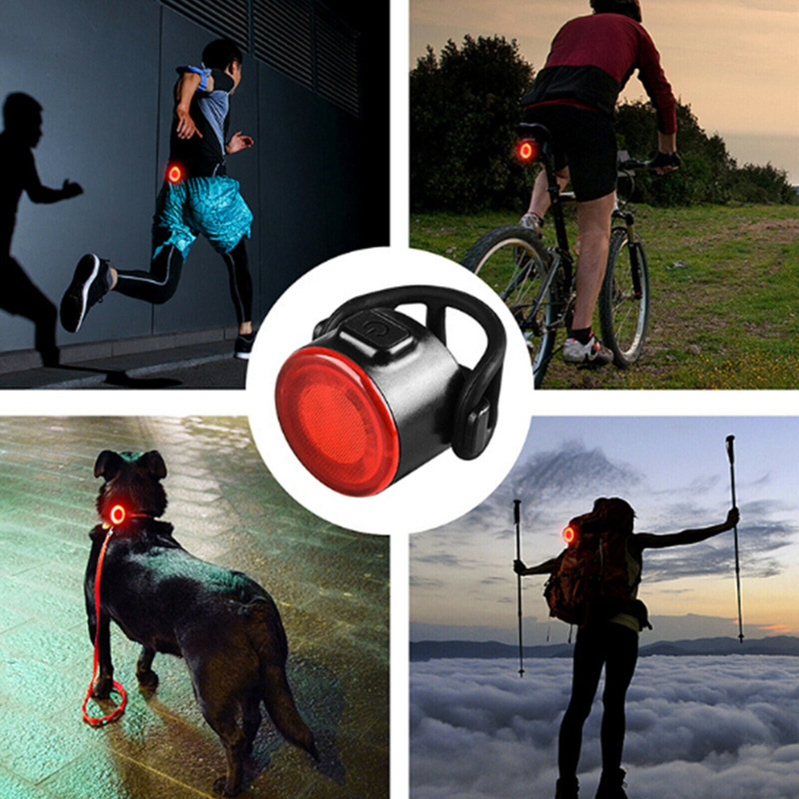 USB Rechargeable Cycling Light Bike Bicycle LED Front Rear Lamp Flashlight