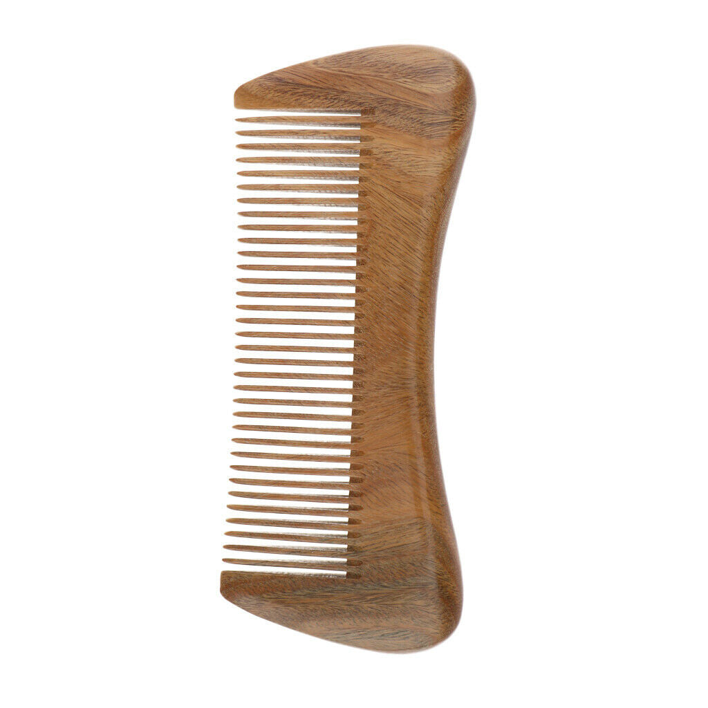 Anti-Static Thicken Green Sandalwood Comb Wide Tooth fo Curly Hair Women Men
