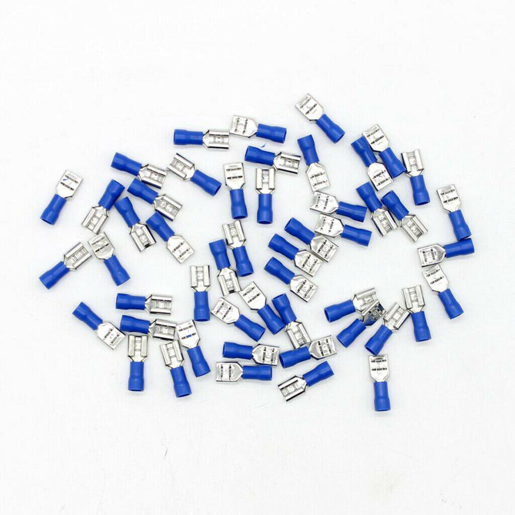 50 Pieces 6.3mm 14-16 AWG Insulated Female Spade Wire Crimp Terminal