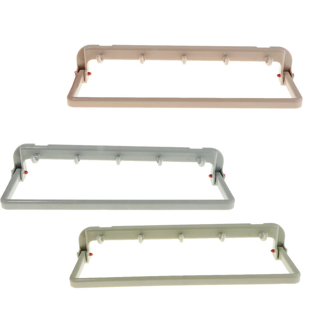 5 Hook Holder Organizer Foldable Kitchen Home Towel Hangers - blue, 24.7X7.5X2cm