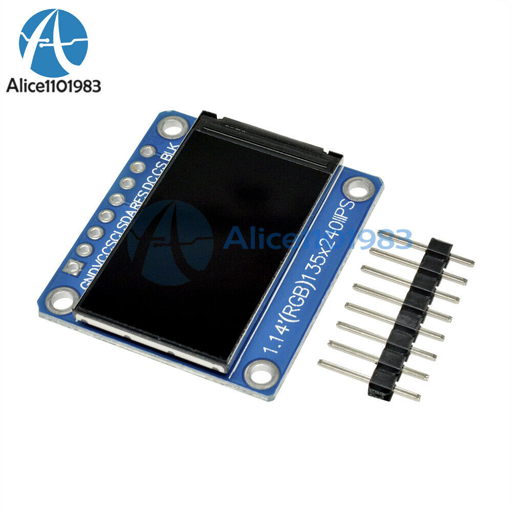 1.14" 8PIN 135*240 SPI HD IPS Full Color TFT Display Screen ST7789 Module 3.3V