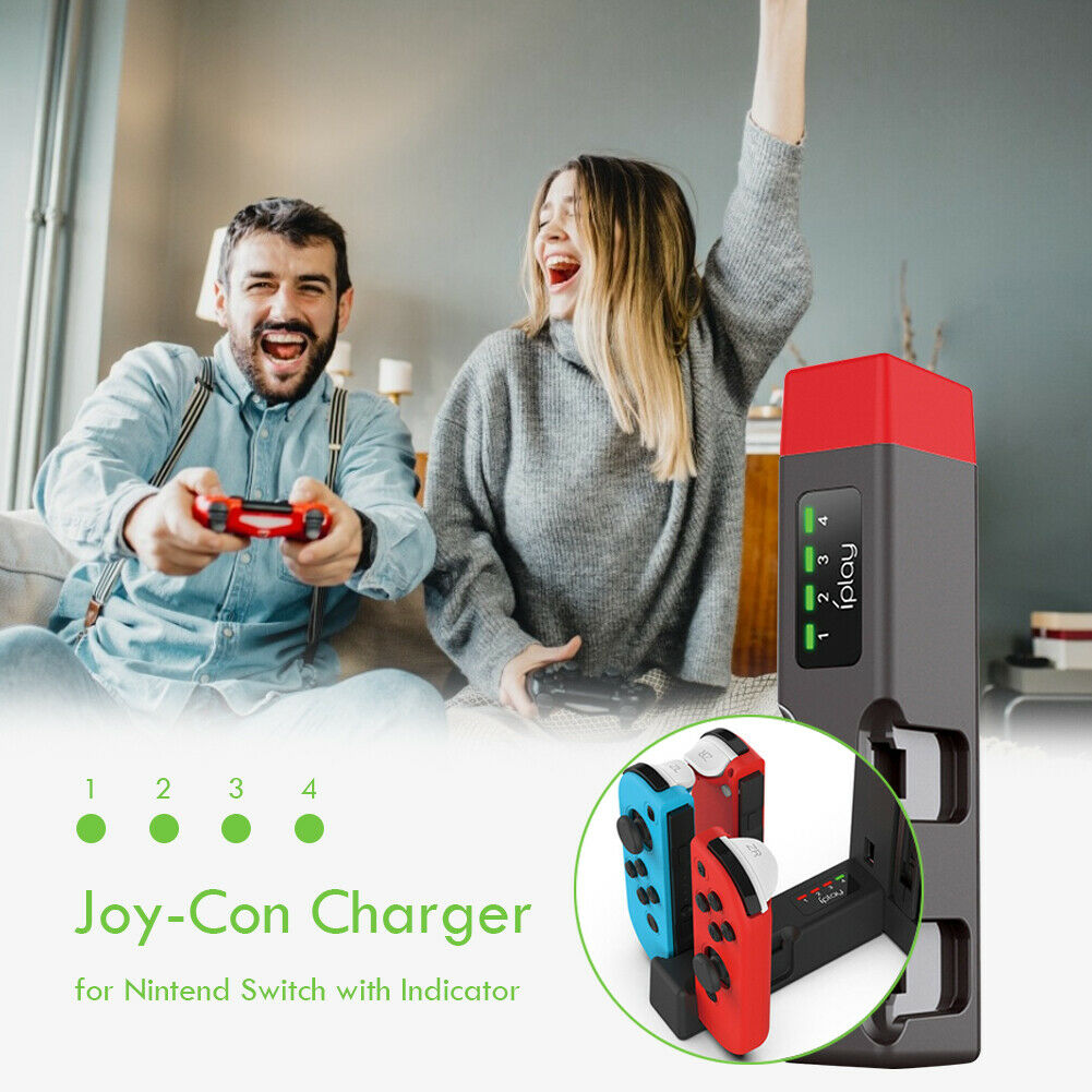 4 Port Joy-Con Controller Charging Dock for Nintend Switch with Indicator @