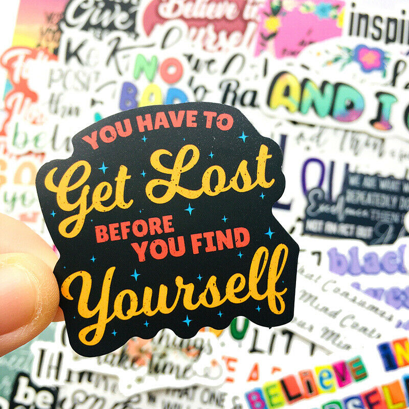 100pcs English Inspirational Text Stickers For Skateboard  Guitar Luggage Lap Kt