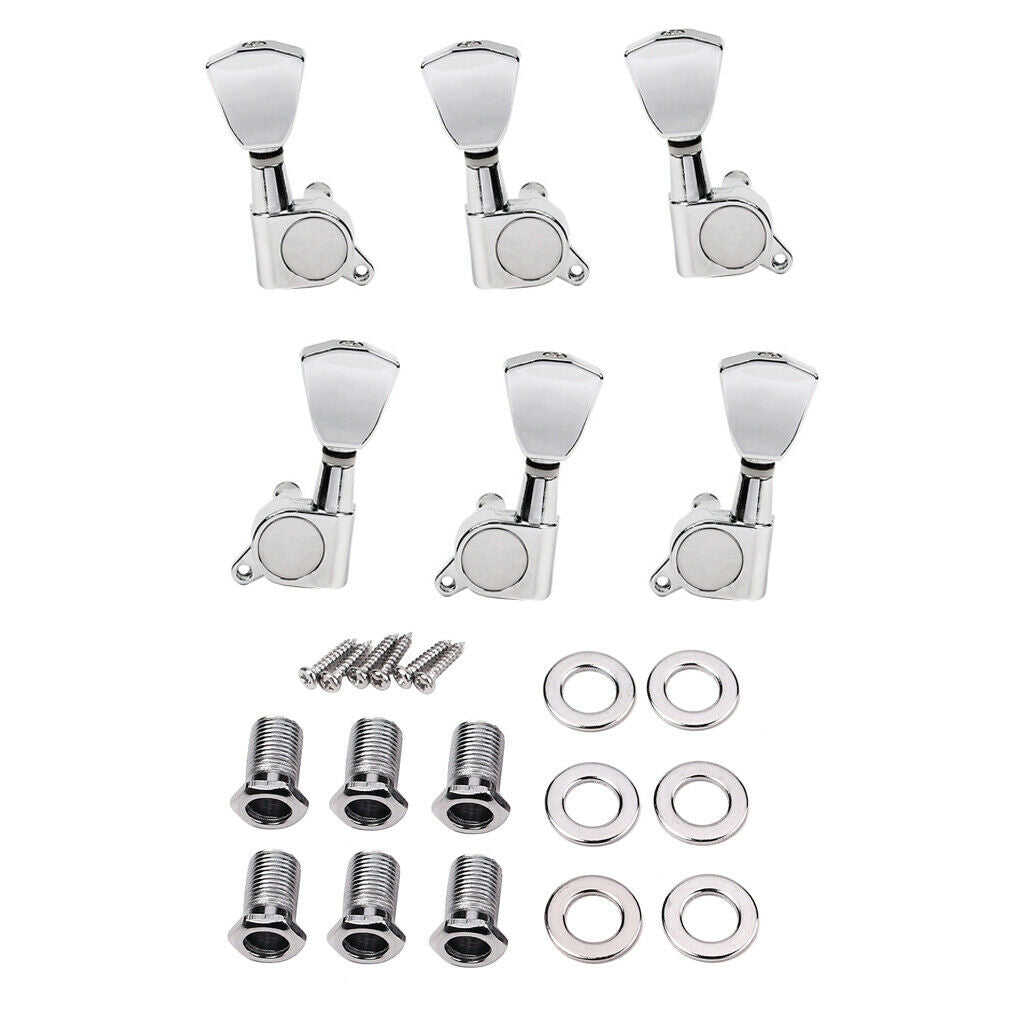 6 Pieces 3R 3L Guitar Tuning Pegs Machine Heads for Acoustic Electric Guitar