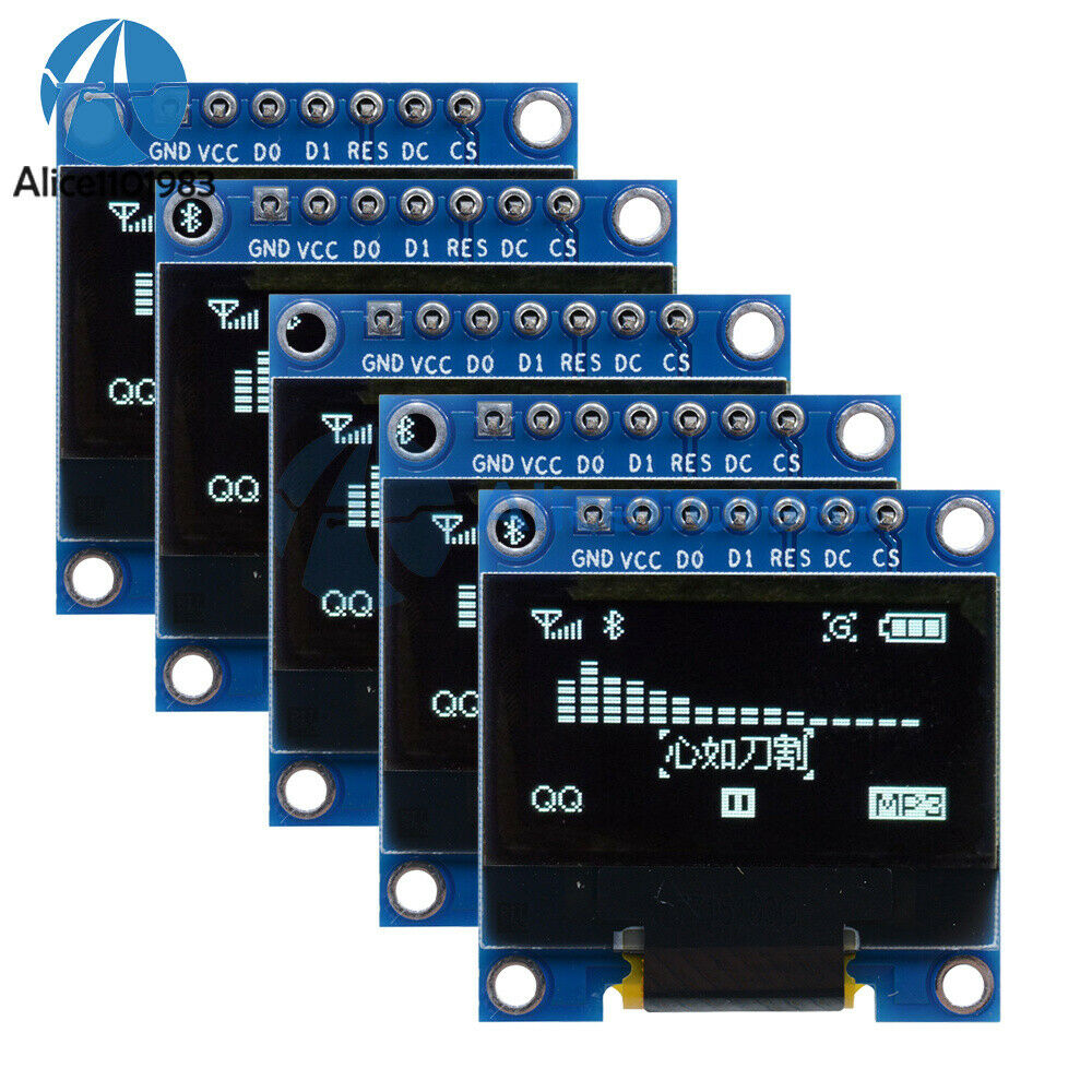 5PCS White 3-5V 0.96" SPI Serial 128X64 OLED LCD LED Display Module for Arduino