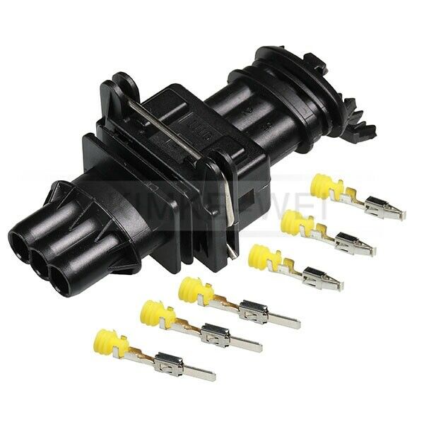 5x AMP JPT 3 Pin Sealed Waterproof 3.5mm Male & Female Kit Plug Connector New