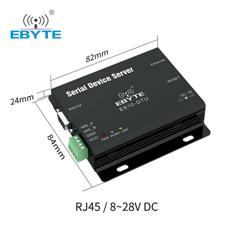 RS485 RS232 to Ethernet RJ45 Serial Port Server TCP UDP Full Duplex Modbus RTU