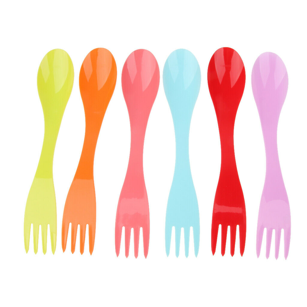 12Pcs Outdoor Portable Tableware Set Plastic Fork Spoon Chopsticks, Food Grade