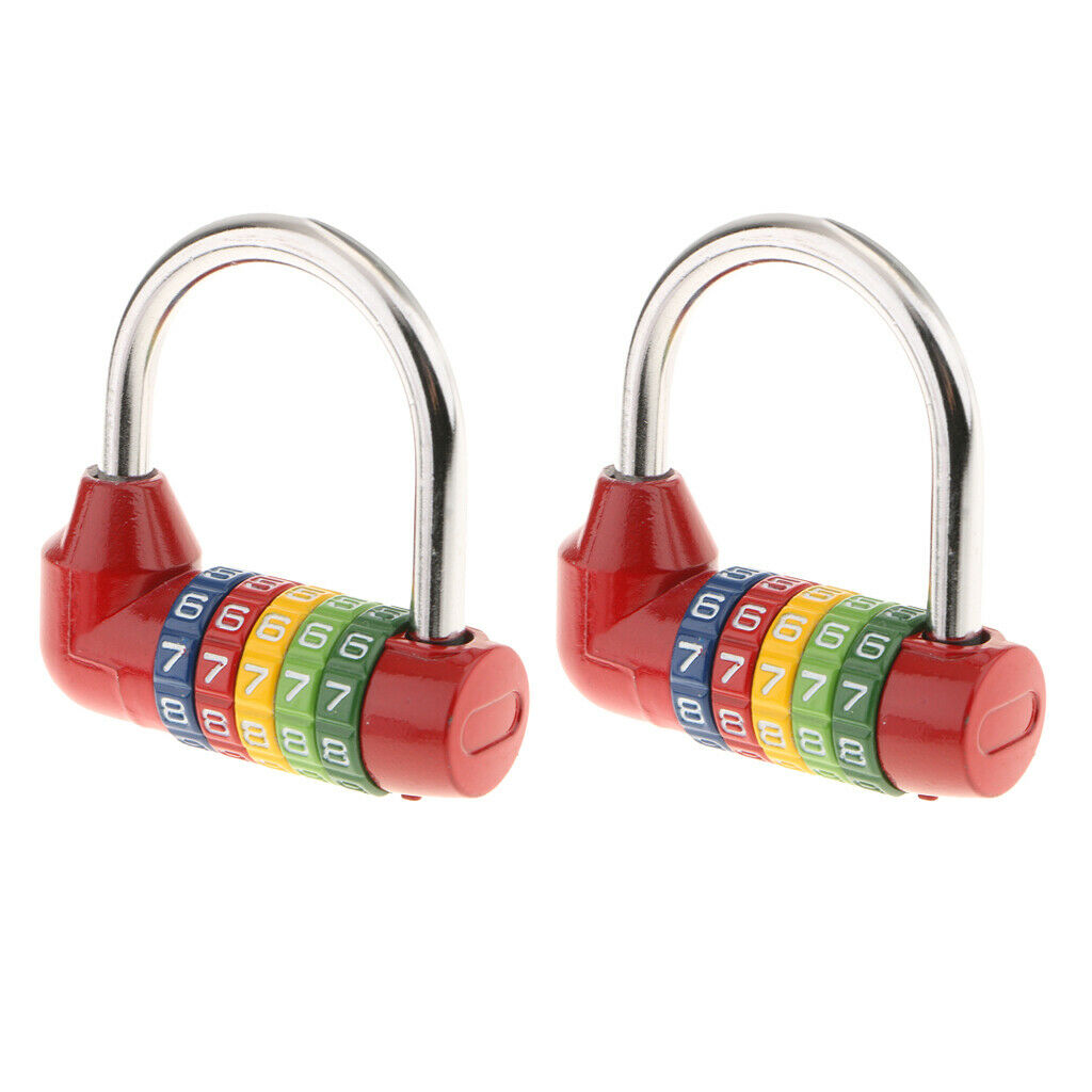2x Mini 5 Digits Number Password Code Lock Combination Padlock Resettable for