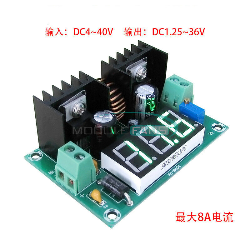 Digital DC Step Down 4-40V to 1.25-36V PWM 8A Regulator Power Display XL4016E1