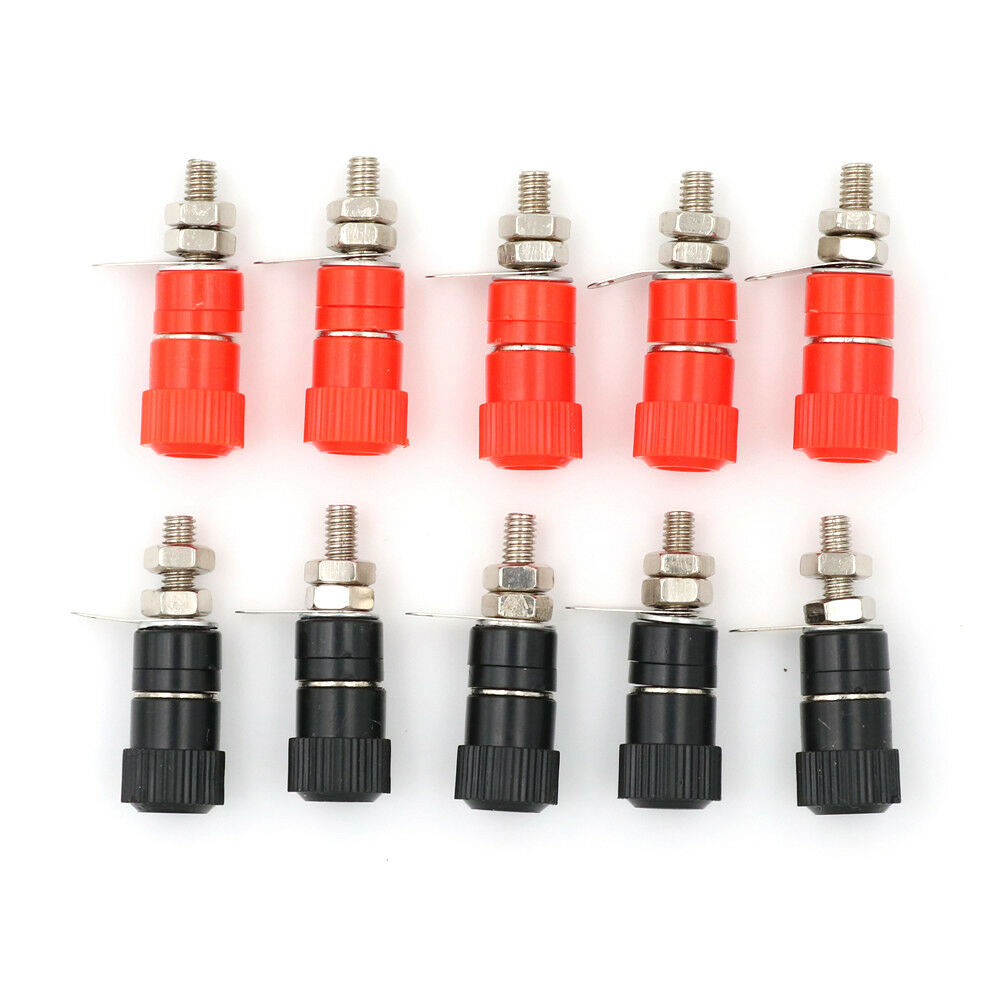 10pcs Red + Black Binding Post for 4mm Banana Plug Power Supply Terminal N.Z XC