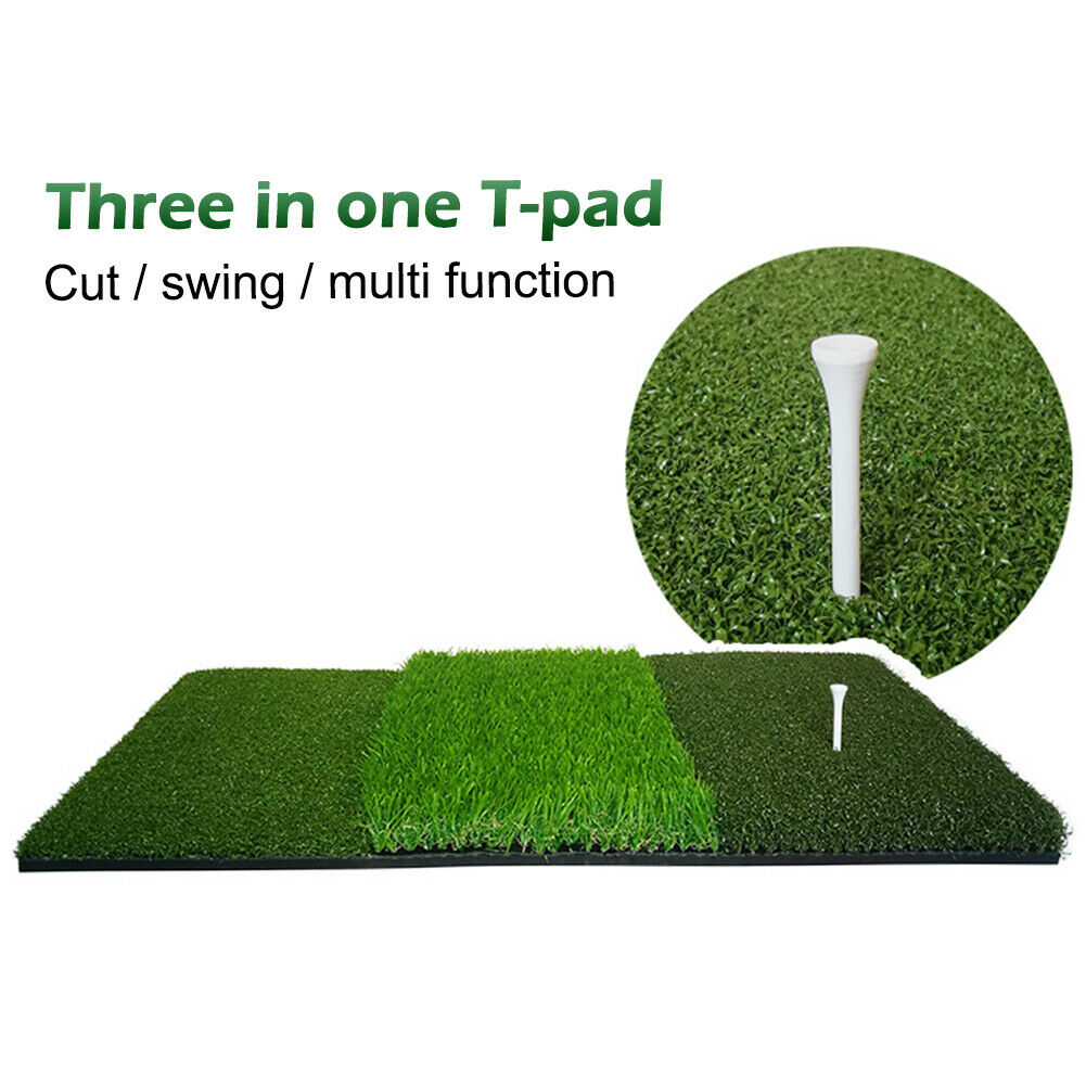 3 in 1 Golf Hitting Mats Training Lawn Outdoor Tri-Turf Grass Golf Putter Pads