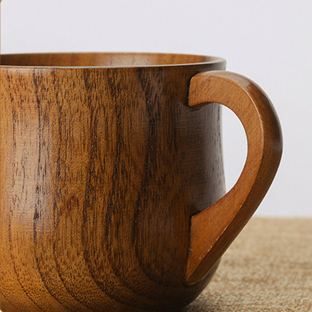 Handmade Wooden Coffee Mugs, Elegant Jujube Wood Cups, Double Wall Pint Mugs