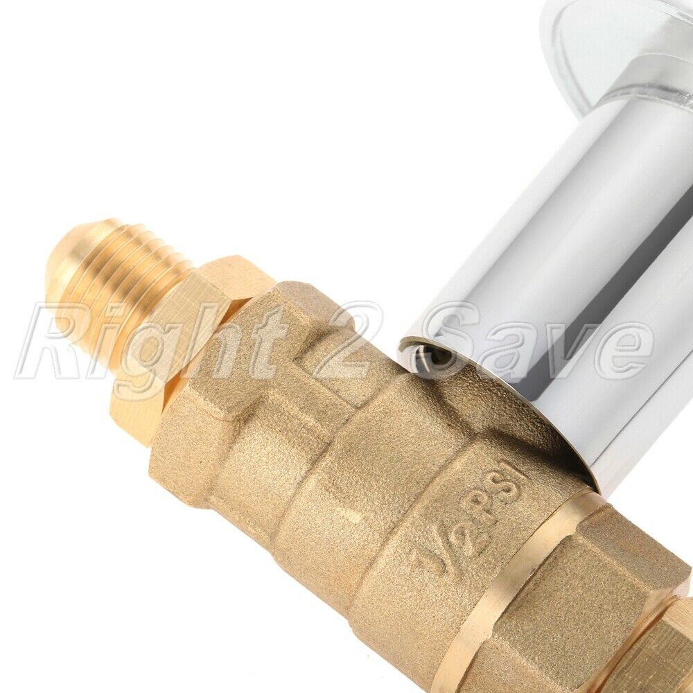 1/2"NPT Straight 1/4 Turn Shut Off Ball Valve Brass Chrome NG LP Gas Fire Pit