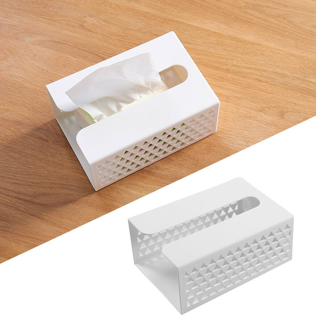 2X 1Pcs Tissue Box Napkin Toilet Paper Holder Box Case Bathroom White
