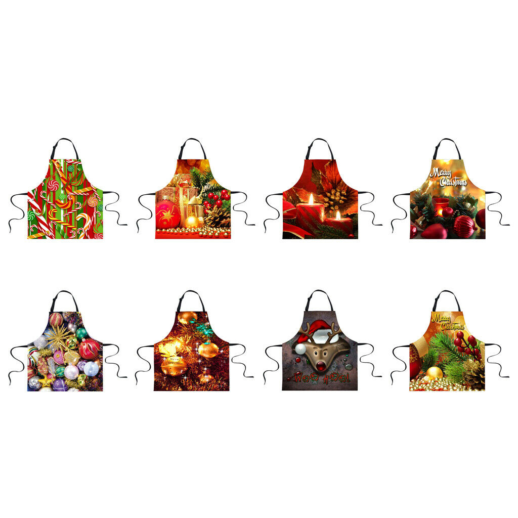 Chistmas Kitchen Apron with Pockets Ties Chef's Apron Cooking blinking