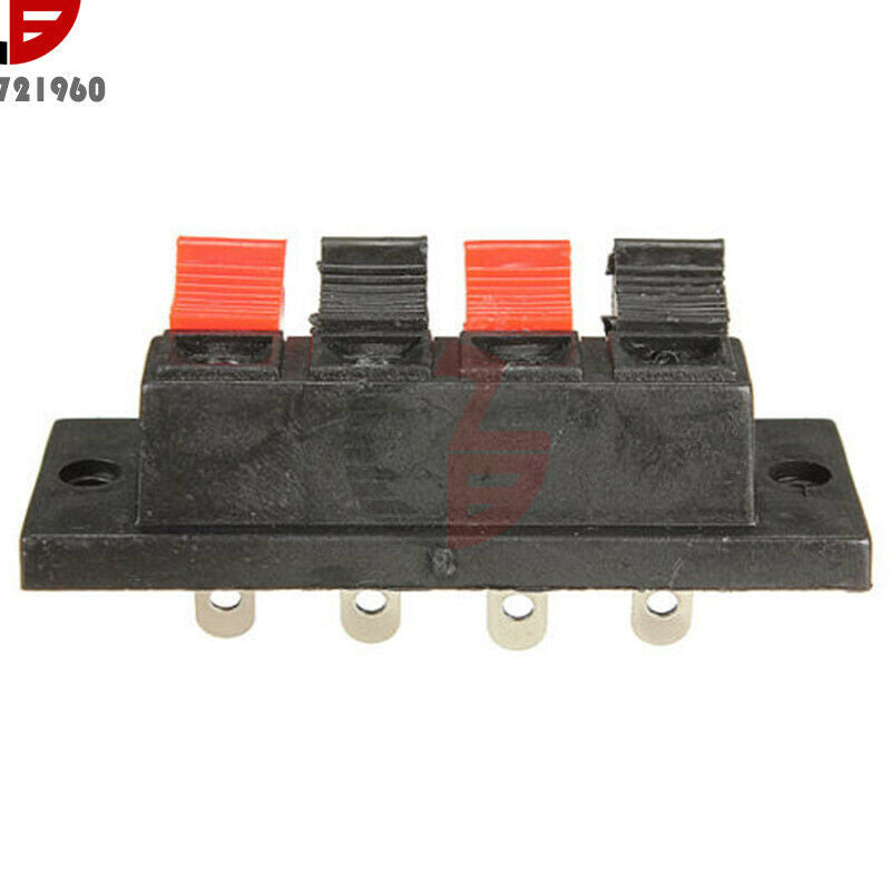 5PC 4 Way Stereo Speaker 4 Pin Terminal Push Release Connector Plate Strip Block
