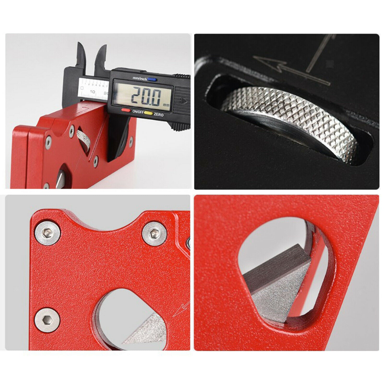 Woodworking Hand Plane Manual Ajdustable Chamfer Planer Edge Smoothing Red