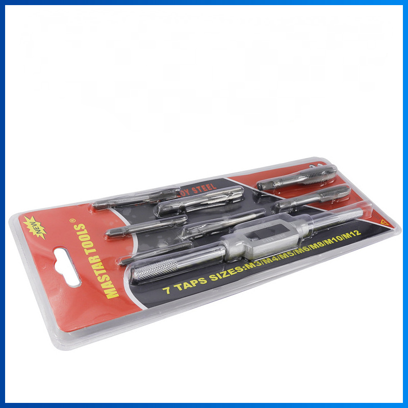 Tap and Die Set Hardware Tool Hand Tap Wrench Die Cutter Metric Tap Set 8Pcs Set