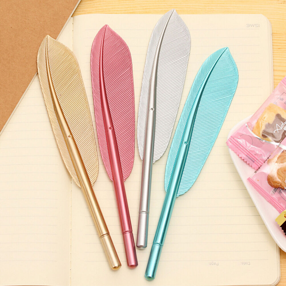 5x New Cute Wing Feather Ballpoint Ink Pens Creative Stationery Student Gif3 Fx