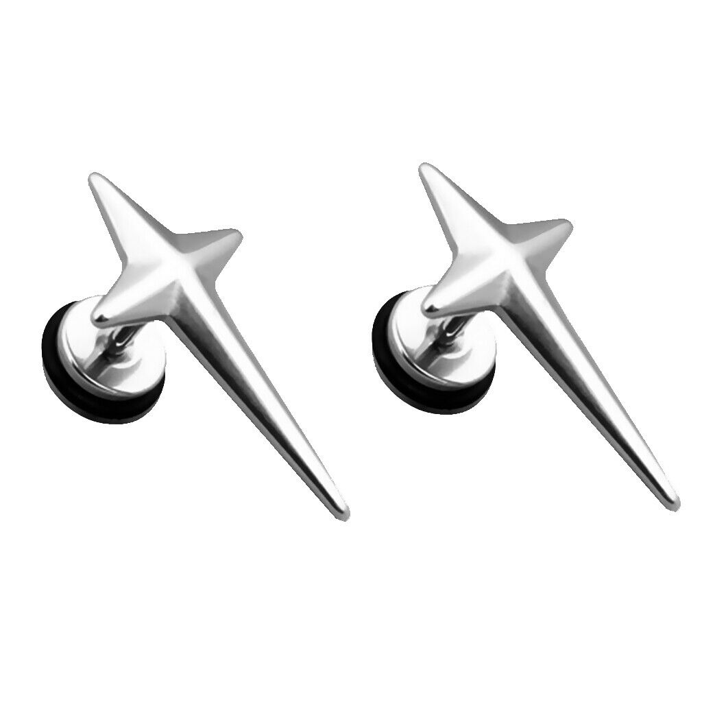 Mens Womens Non-allergic Stainless Steel Cross Design Earrings Ear Studs