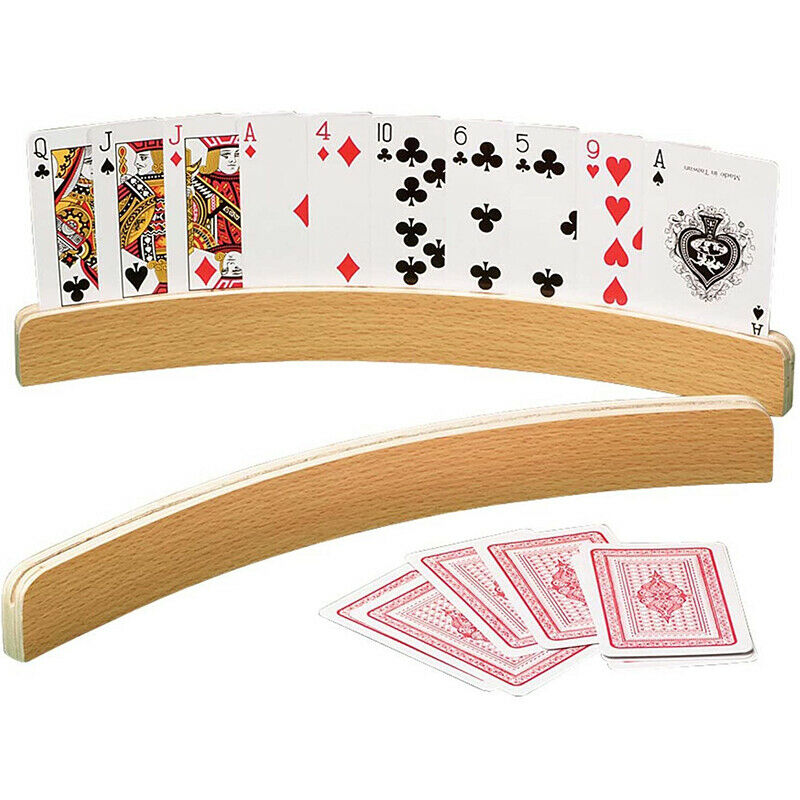 1Pcs Wooden Playing Card Holder Poker Party Playing Accessories Poker Base DEAU