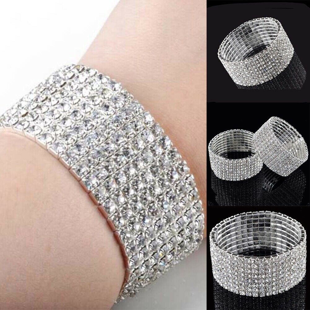 Fashion Crystal Rhinestone Stretch Bracelet Bangle Wristband Wedding Bridal Gift