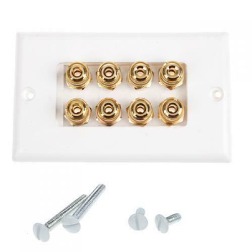 New Speaker Cable Wall Plate - 8 Banana Plug