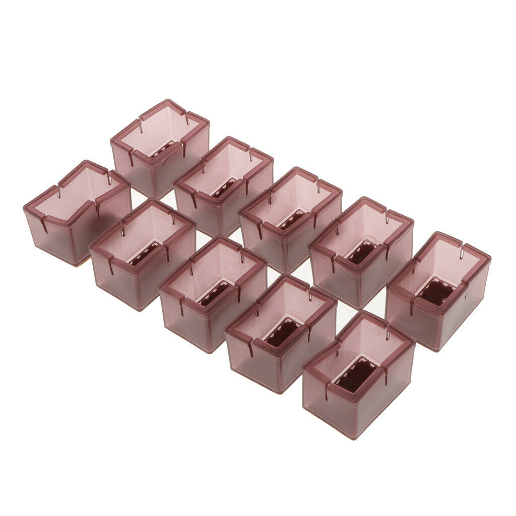 10pcs Anti-slip Rectangle Chair Leg Caps Furniture Chairs Feet Cups Coffee_A