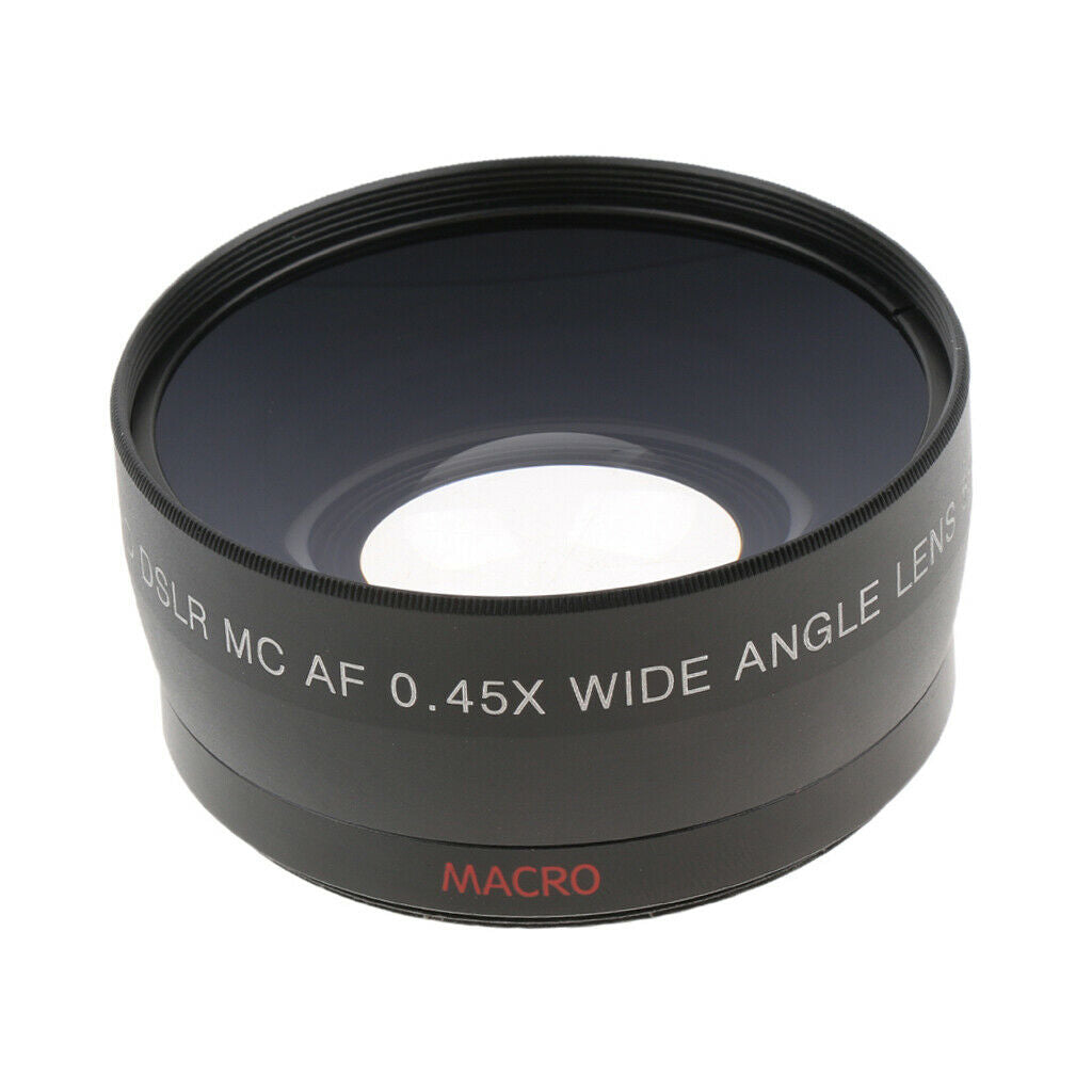58mm 2 in 1 0.45X Wide Angle Conversion + Marco Conversion Lens, with 62mm Front