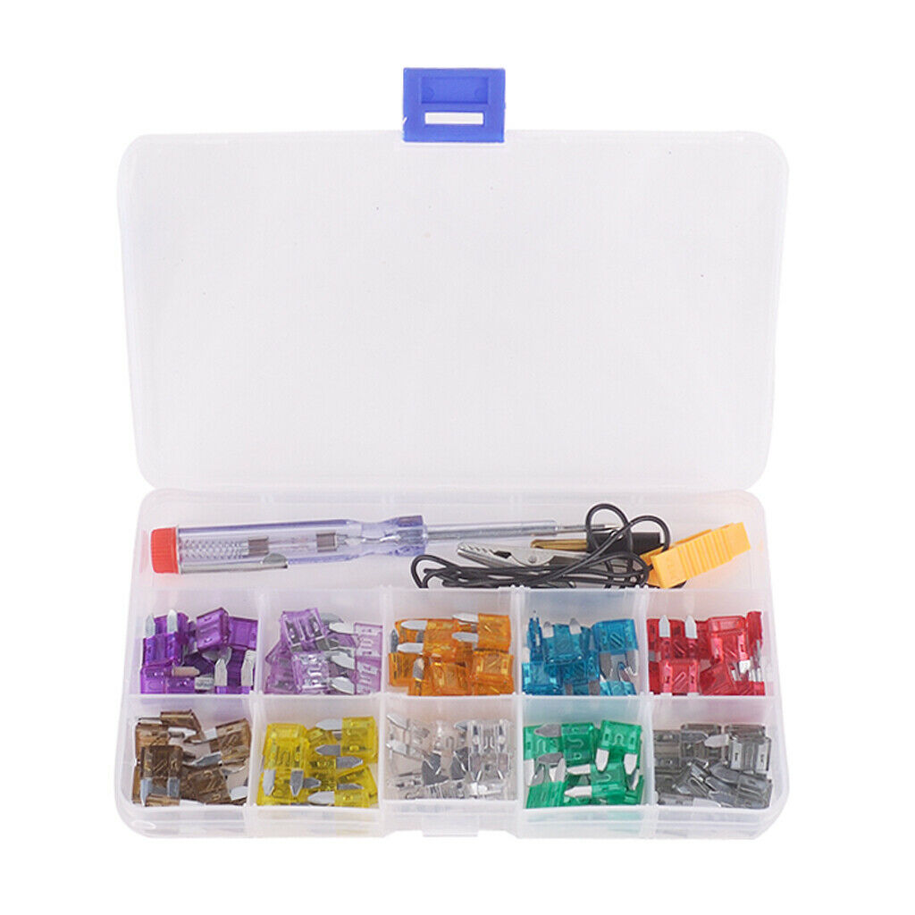 100pcs Auto Car APM ATM Mini  Fuse Box 2A-35A + Electrical Test Pen DIY