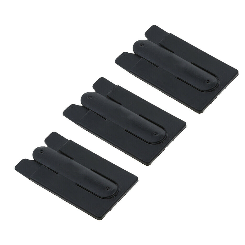 3 Pieces For Cell Phone Adhesive Silicone ID Card Pouch Holder Stand Black