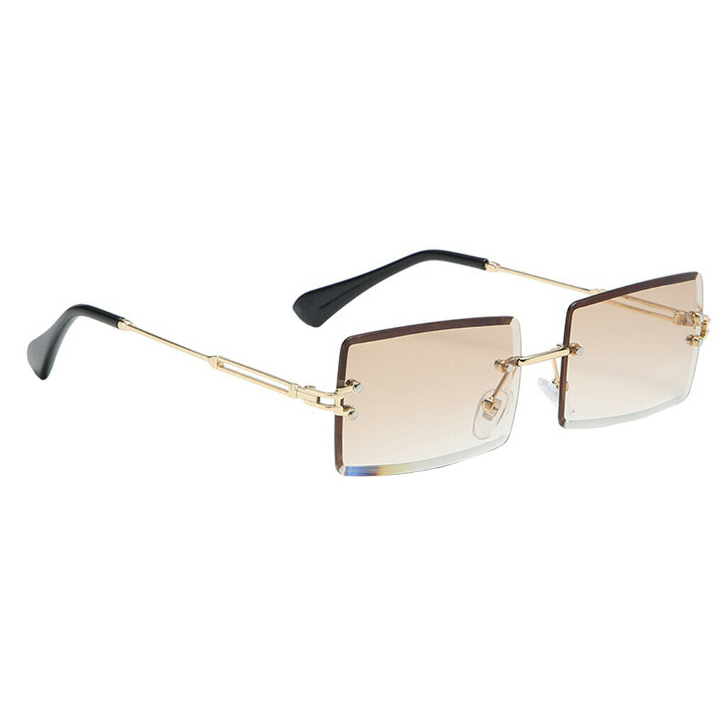 3x Womens Rimless Sunglasses Retro Classic Tinted Lens Metal Frame Anti UV