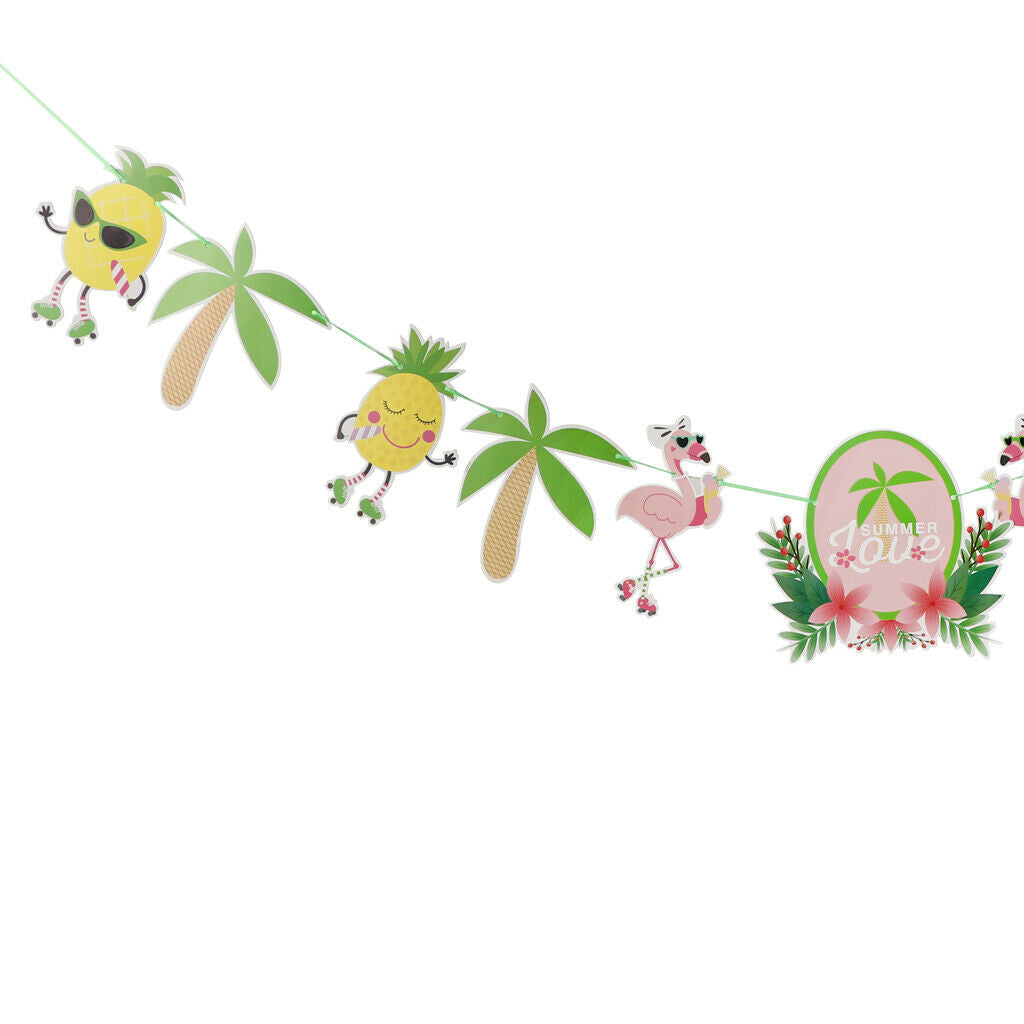 Pineapple Coconut Trees Paper Bunting Banner Garlands for Kids Baby Shower