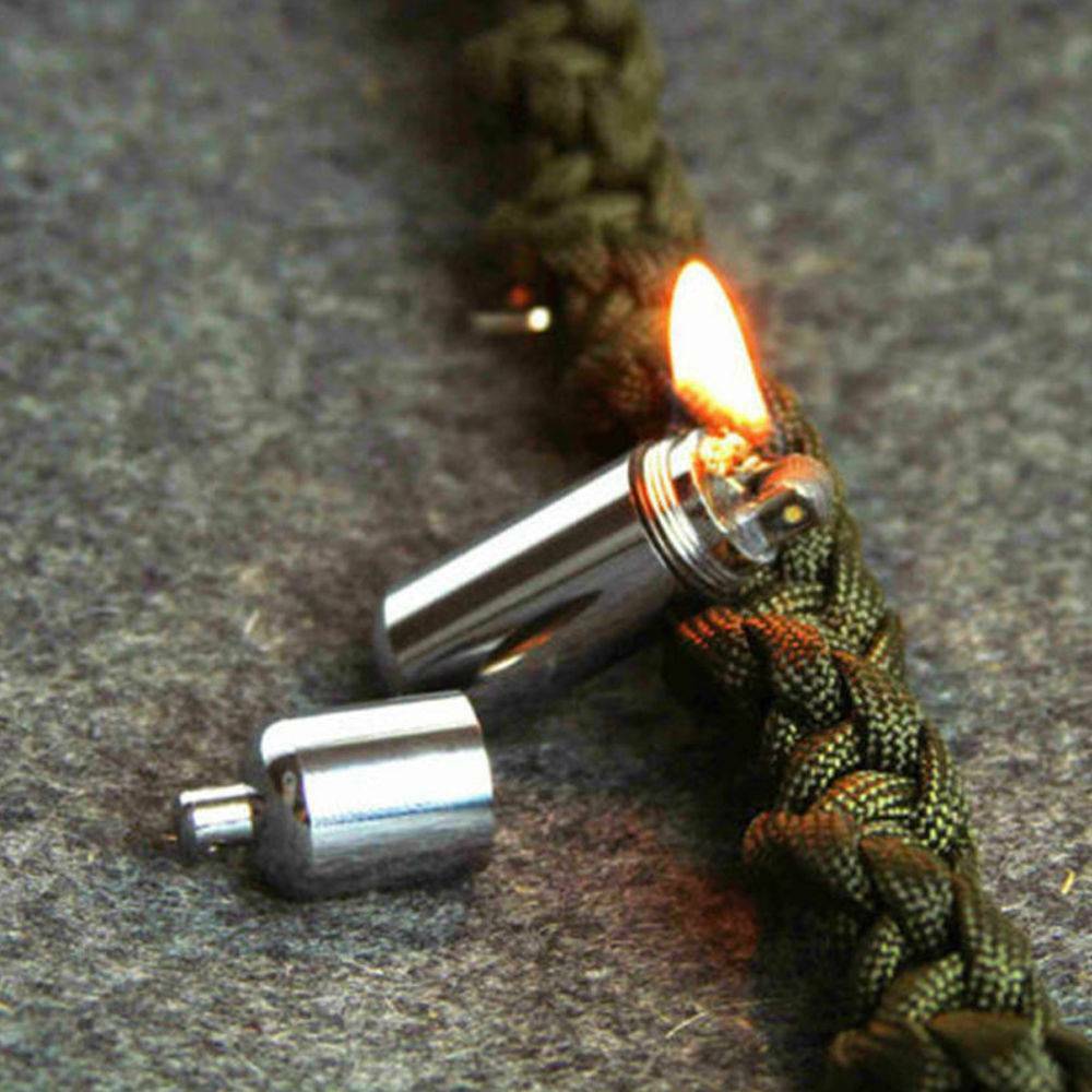 Emergency Gear Fire Stash Mini Survival Waterproof Lighter Camping Pocket Tool ~