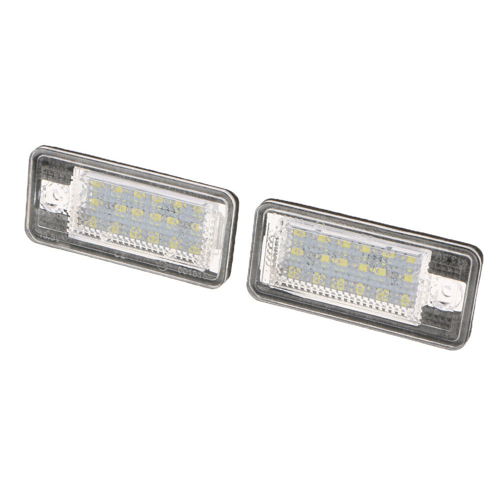 2 Piece LED Free License Plate Light Lamp For Audi A3 A4 B6 B7 A6 A8 Q7 A5