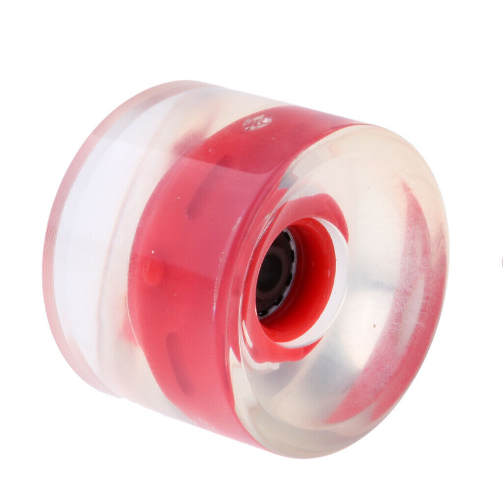 4PCS Replacement Longboard Skateboard Cruiser Light Up Wheels 70mm 78a Red