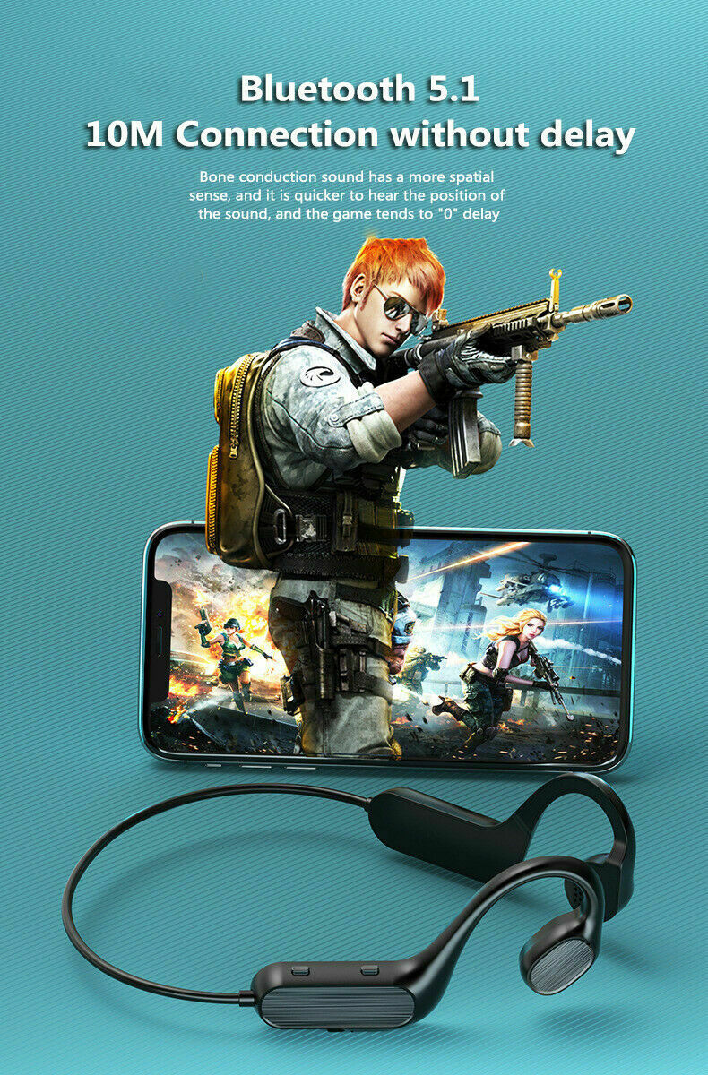 Sport Bluetooth 5.1 Open Ear Headphone Bone Conduction Wireless Earphone Headset