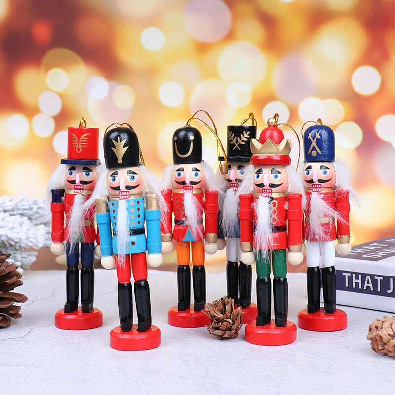 1pc Christmas Decoration 12cm Wood Made Nutcracker Puppet New Year Christ.l8