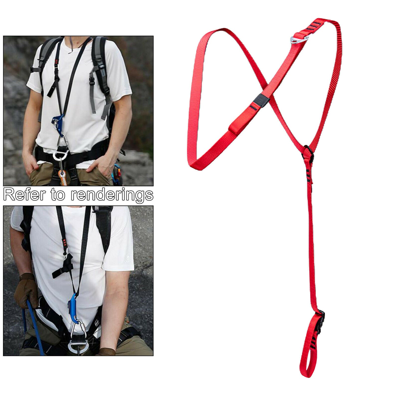 Lightweight Climbing Chest Ascender Shoulder Strap Sling Aider Safety Device