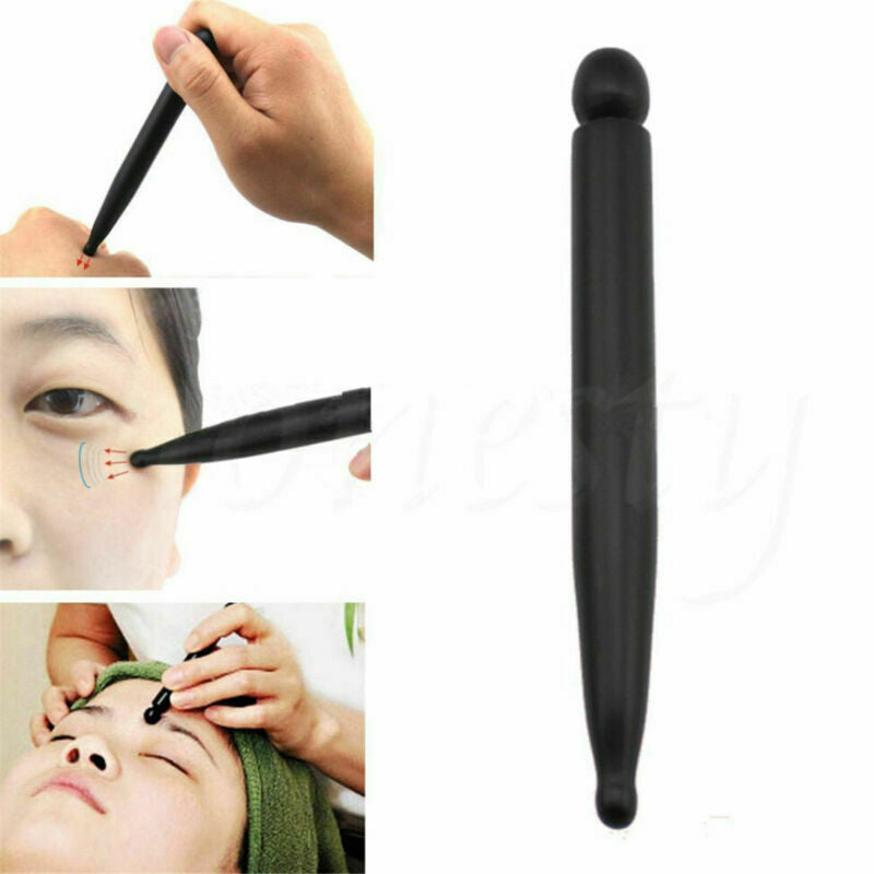 Black Natural Bian Stone Needle Massage Stick Wand Gua Sha Acupoint Acupuncture