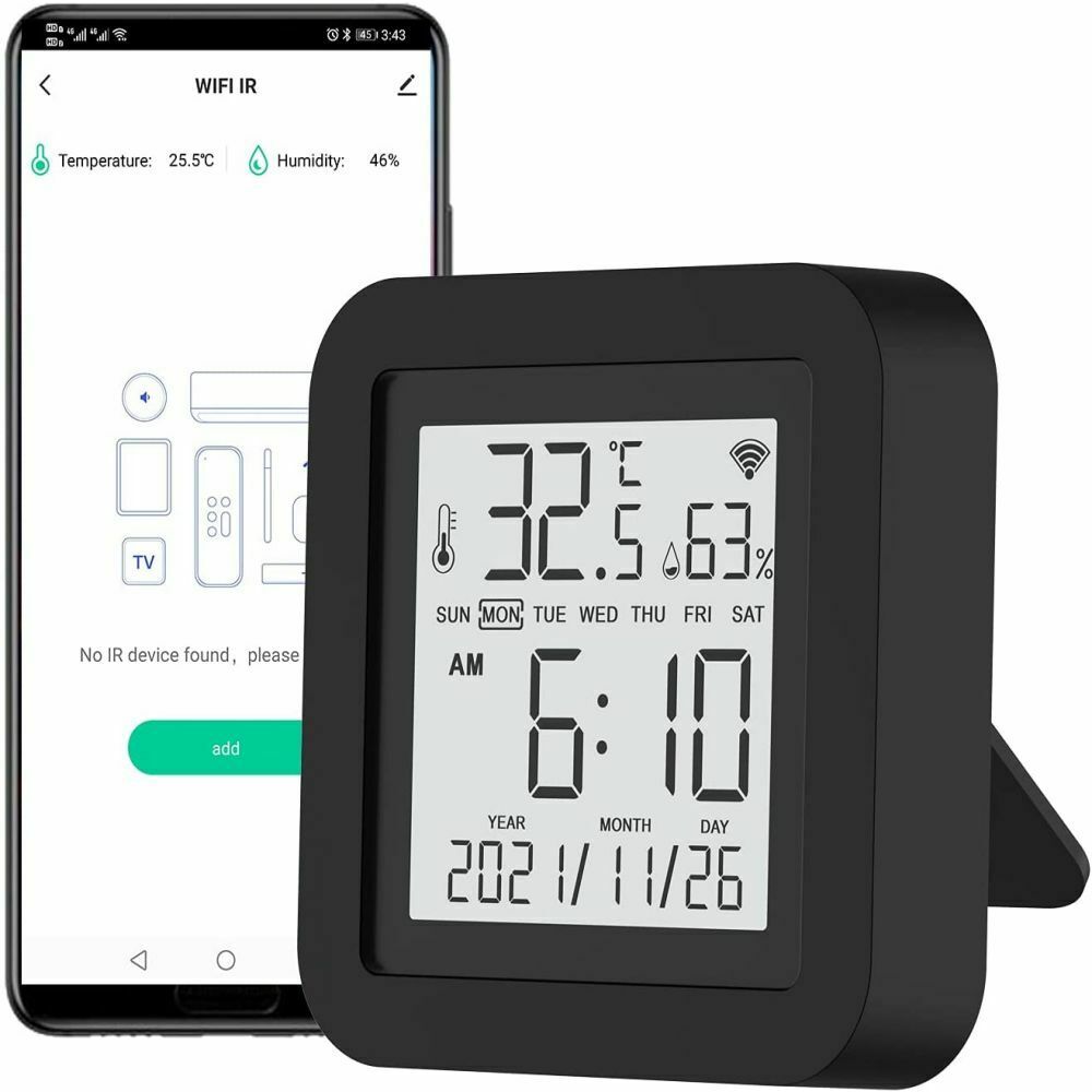 Tuya WiFi Smart Infrared APP Display Remote Control Temperature Humidity Sensor